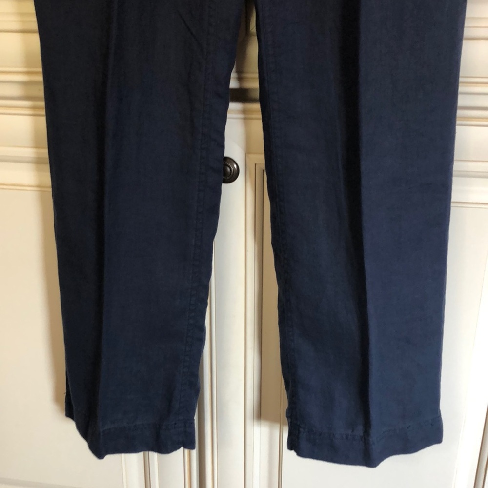 Women’s Classic Navy Blue Linen Pants - Picture 3 of 8